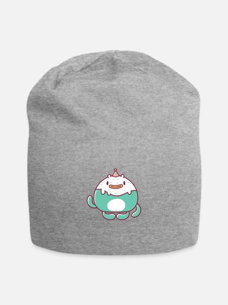 Green Monster Party 7 - Jersey Beanie - heather gray - Front