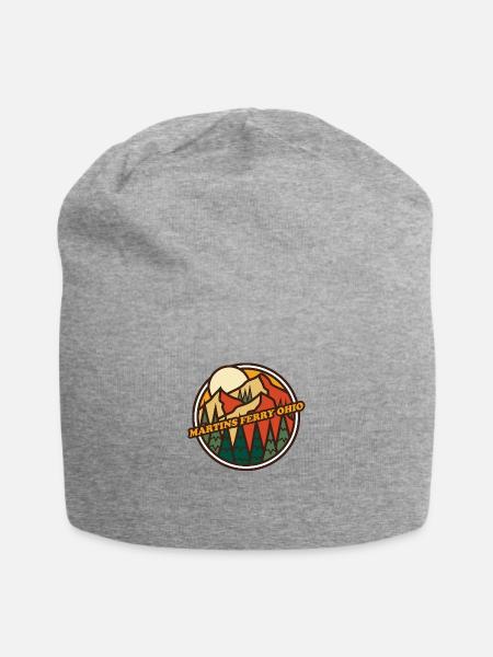 Vintage Martins Ferry Ohio Mountain Hiking Souveni - Jersey Beanie - heather gray - Front