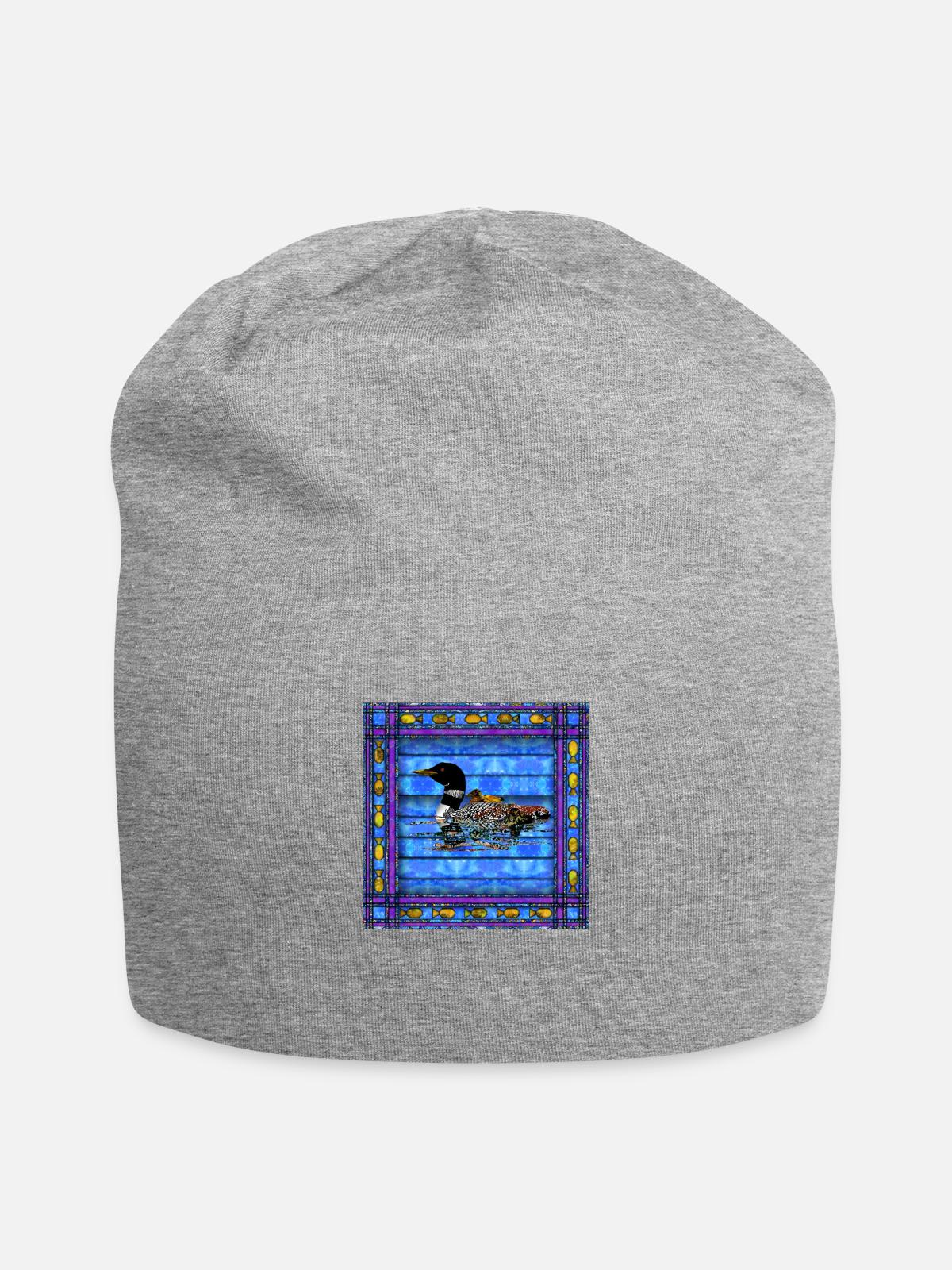 LOON QUILT - Jersey Beanie - heather gray - Front