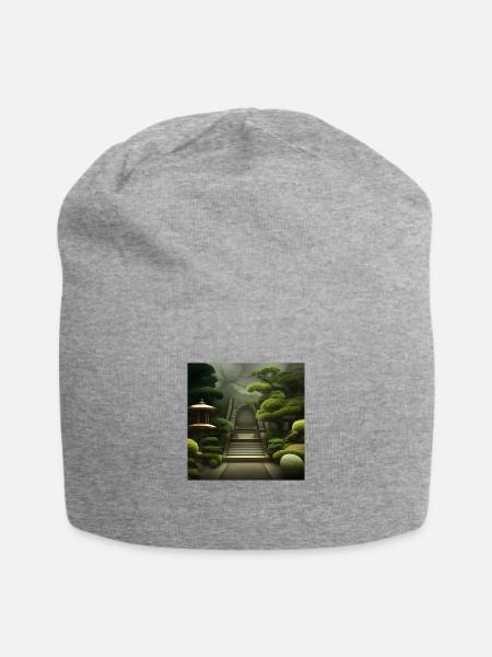 Blossom bonzai trees - Jersey Beanie - heather gray - Front