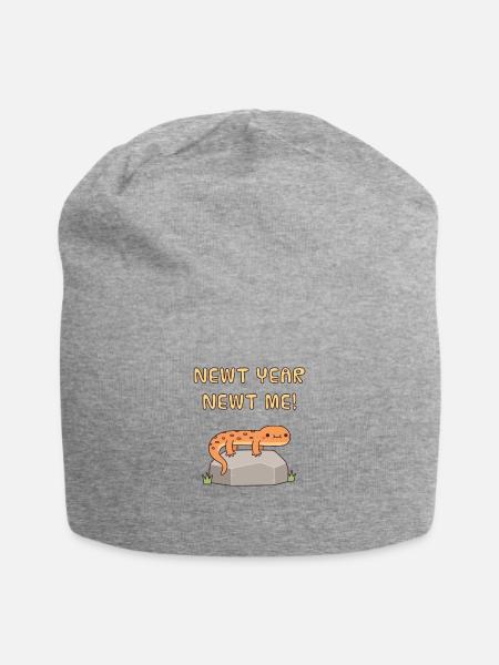 Cute Newt Year Newt Me New Year Pun - Jersey Beanie - heather gray - Front