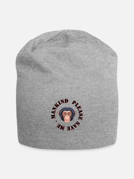 Chimp Conservation - Jersey Beanie - heather gray - Front