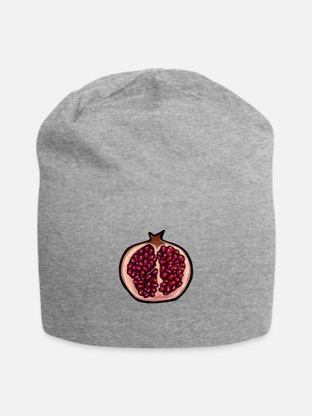 pomegranate - Jersey Beanie - heather gray - Front