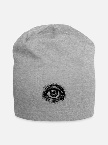Eye Eyeball Eyebrows - Jersey Beanie - heather gray - Front