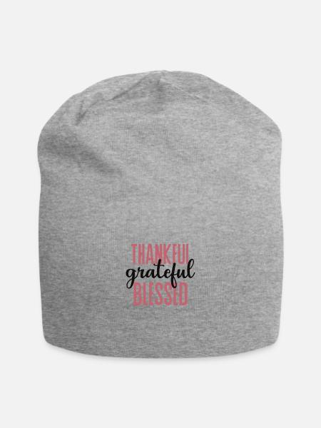 Thankful grateful blessed - Jersey Beanie - heather gray