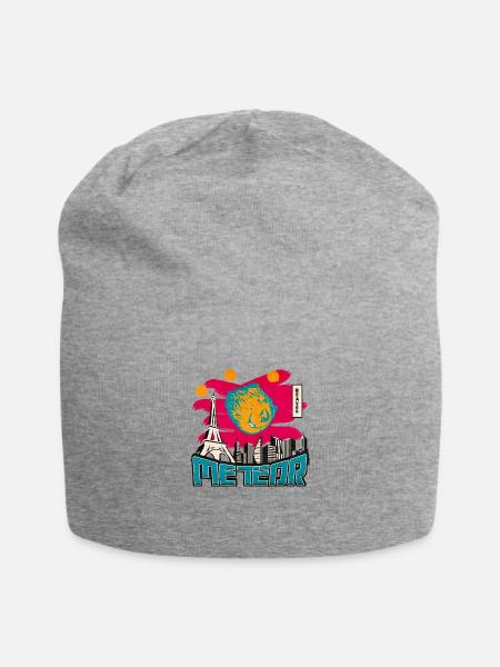 Beaver Meteor Epic Funny Apocalyptic Monster - Jersey Beanie - heather gray - Front