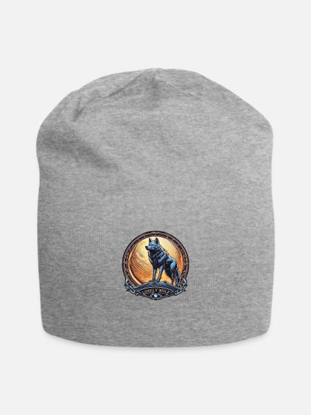Lonely Wolf / Animal / Wildness / Wild / Wolfpack - Jersey Beanie - heather gray - Front