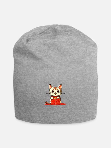 kitty - Jersey Beanie - heather gray - Front