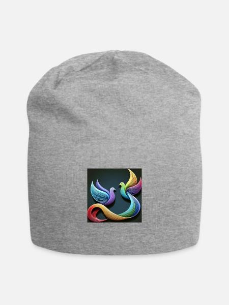 Doves of peace - Jersey Beanie - heather gray