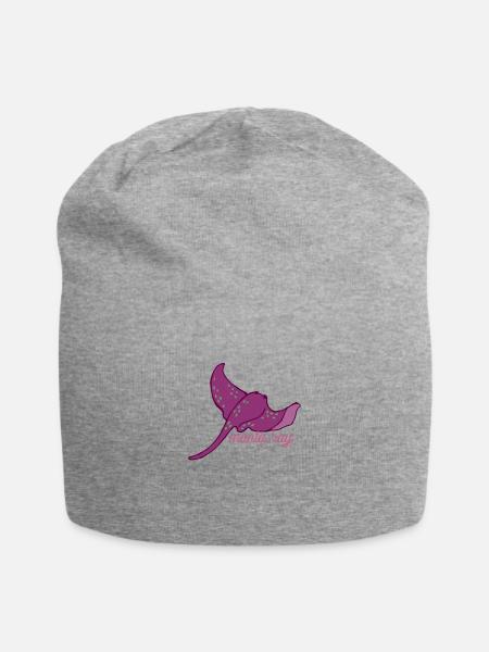 lovely manta ray - Jersey Beanie - heather gray - Front