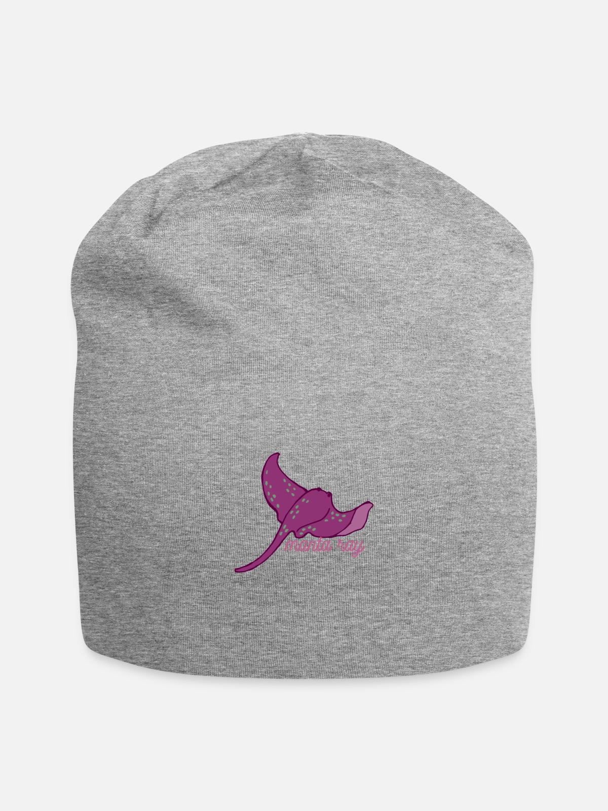 lovely manta ray - Jersey Beanie - heather gray - Front