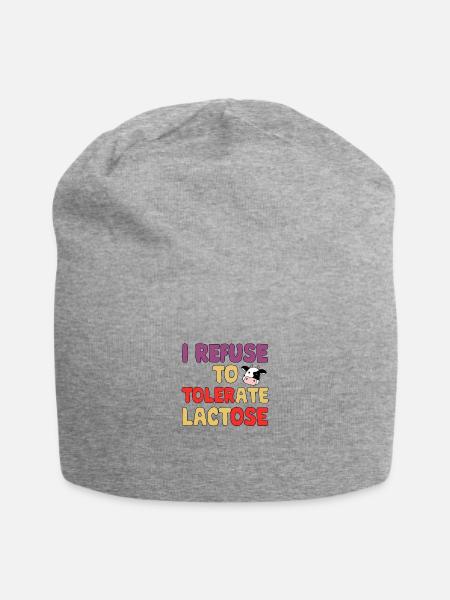 I refuse to tolerate lactose - Jersey Beanie - heather gray - Front