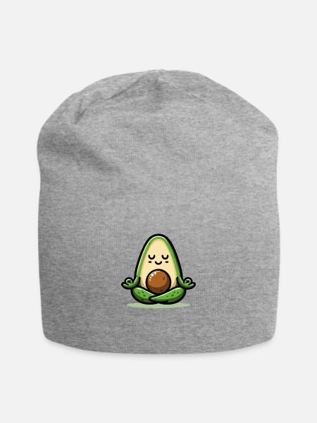 Zen Avocado: The Meditative Fruit - Jersey Beanie - heather gray - Front