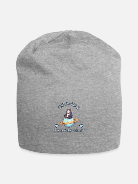 Uranus Planet Gorilla - Jersey Beanie - heather gray - Front