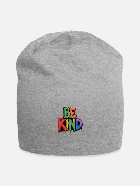 Be kind - Jersey Beanie - heather gray - Front