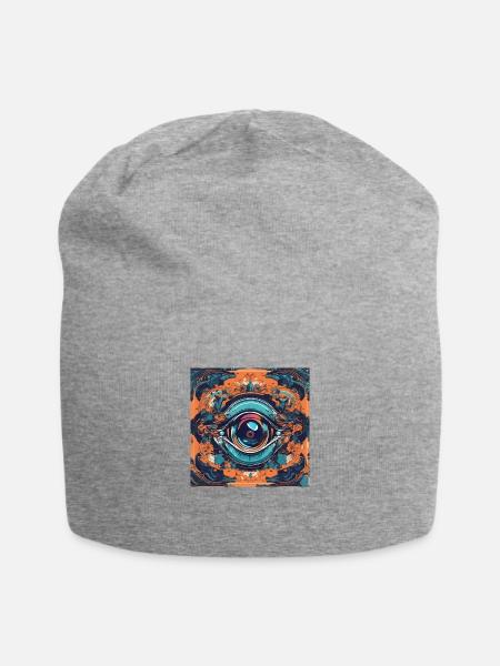 Galaxy Eye - Jersey Beanie - heather gray - Front