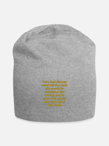 John 3:16 - Jersey Beanie - heather gray