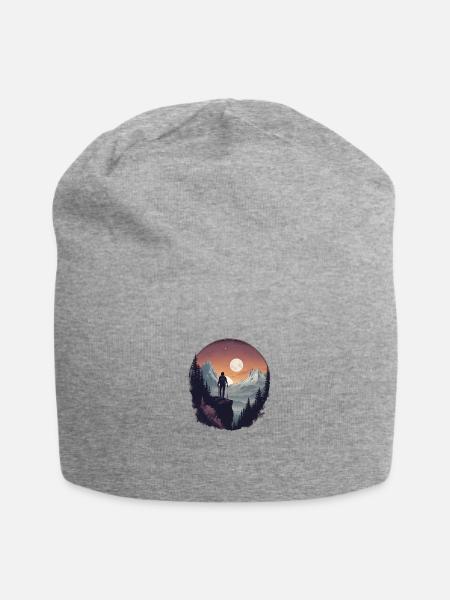 Explore the World, Discover Yourself! - Jersey Beanie - heather gray - Front