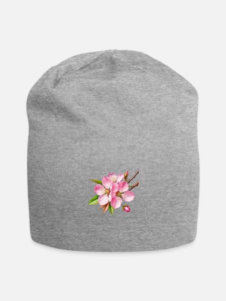 Cherry Blossom - Jersey Beanie - heather gray