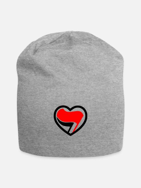Antifascist Heart - Jersey Beanie - heather gray - Front