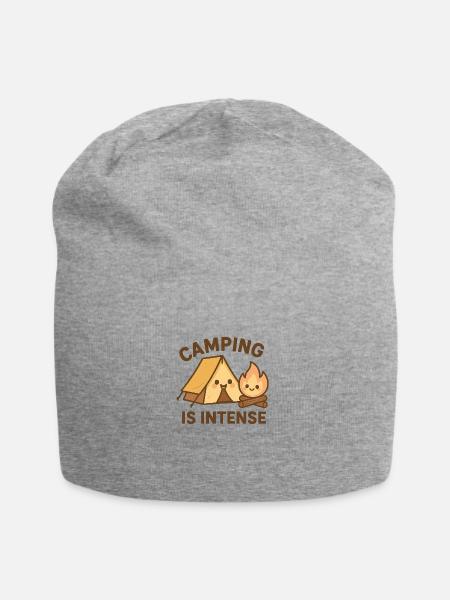 Camping Is Intense - Jersey Beanie - heather gray