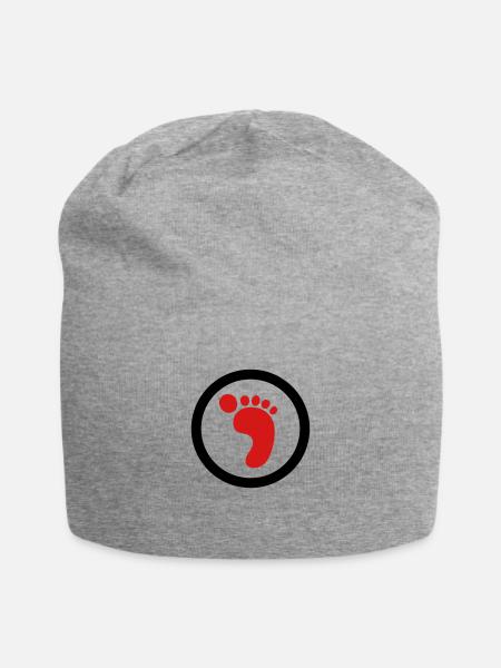 Foot Logo (2c) - Jersey Beanie - heather gray - Front