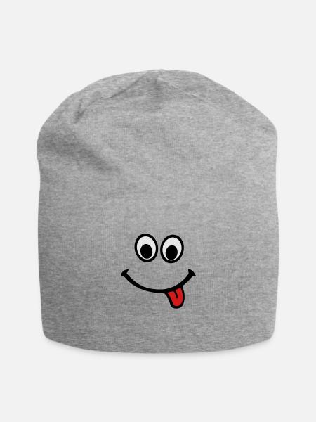 Tongue Smiley 2 - Jersey Beanie - heather gray