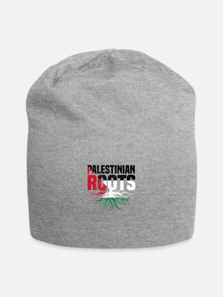 Palestinian Roots Palestine Flag - Jersey Beanie - heather gray - Front
