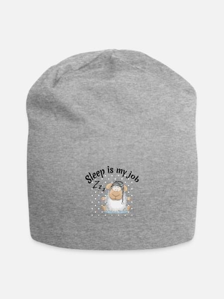 Sleep is my job - Jersey Beanie - heather gray - Front