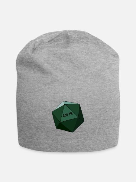 Emerald Green Roll Me - Jersey Beanie - heather gray - Front