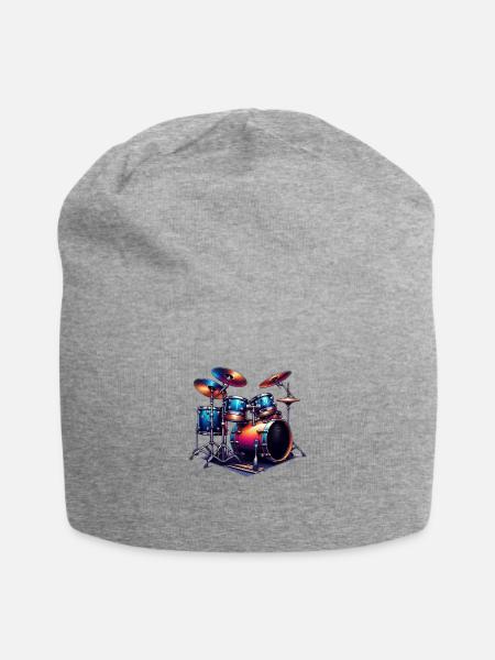 Drum Kit - Jersey Beanie - heather gray - Front
