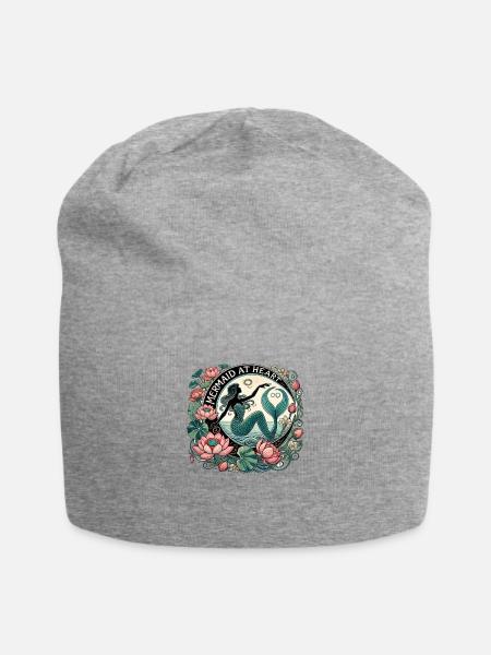 Mermaid at Heart - Jersey Beanie - heather gray - Front