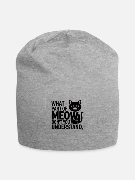 What Part Of Meow Don't You Understand - Jersey Beanie - heather gray