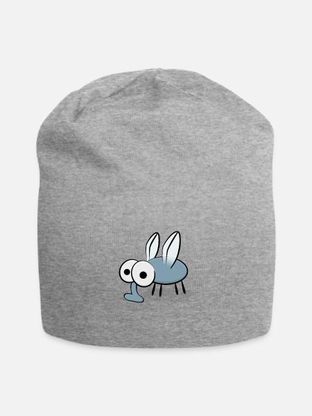 Cartoon mosquito - Jersey Beanie - heather gray - Front