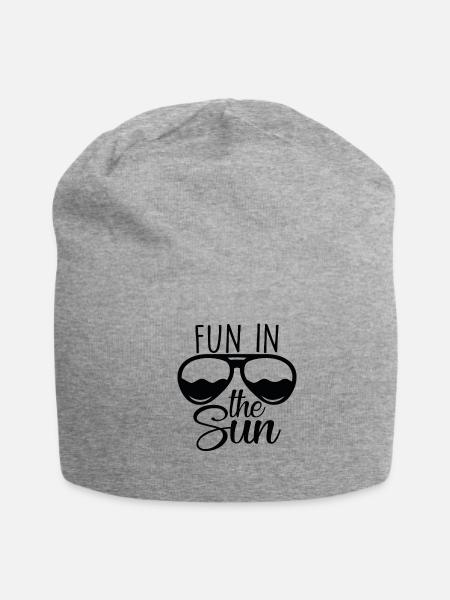 Fun In-the-sun Fun Quotes - Jersey Beanie - heather gray - Front