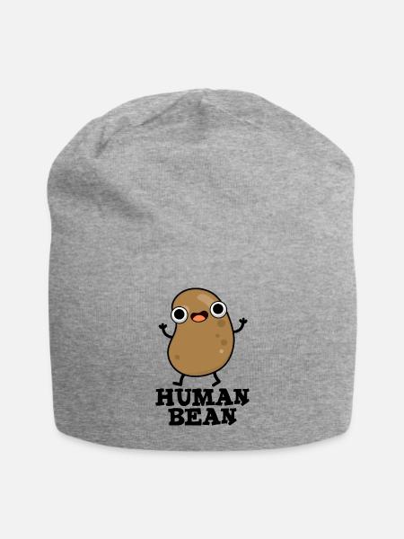 Human Bean Cute Human Being Food - Jersey Beanie - heather gray - Front