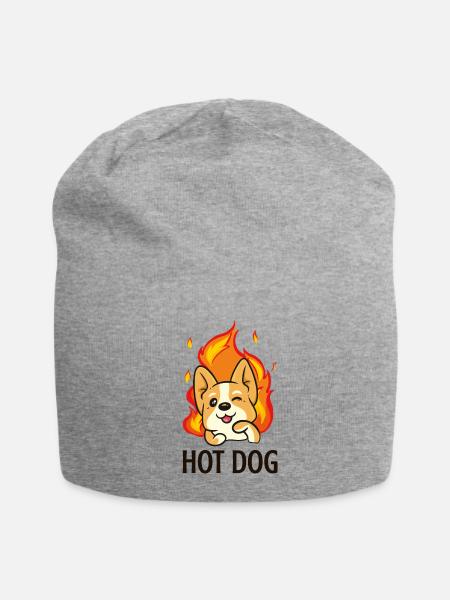 Hot Dog - Jersey Beanie - heather gray - Front