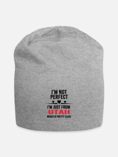 i'm not perfect i'm just from UTAH - Jersey Beanie - heather gray - Front
