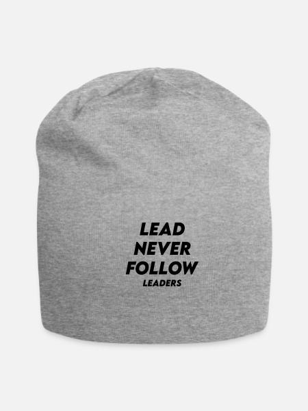 Lead Never Follow Leaders - Jersey Beanie - heather gray - Front