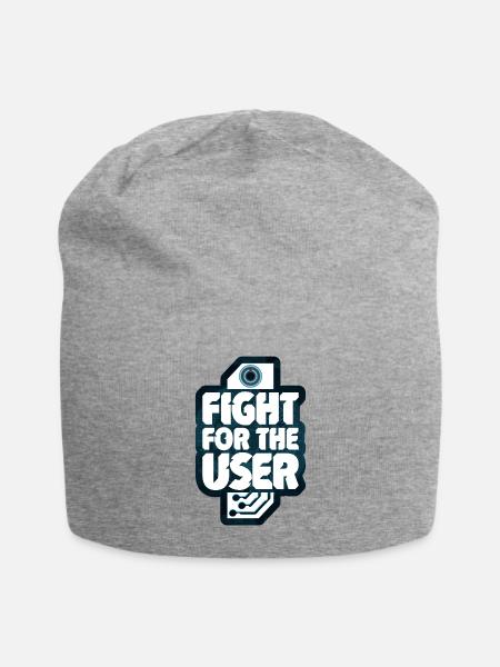 I Fight For the User - Jersey Beanie - heather gray - Front