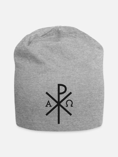 Chi Rho sign - Jersey Beanie - heather gray - Front