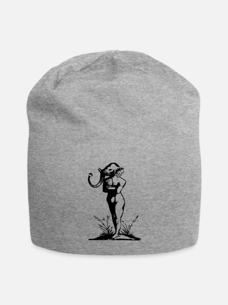 Naked Elephant Person - Jersey Beanie - heather gray