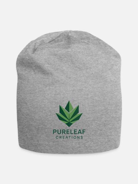Geometric Leaf Logo – PureLeaf Creations - Jersey Beanie - heather gray