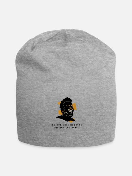 It's Not What Happens But How You React - Jersey Beanie - heather gray