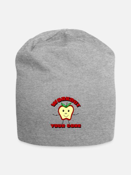 Workout Your Apple Core - Jersey Beanie - heather gray - Front