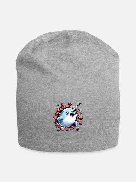 Narwhal Surprise - Jersey Beanie - heather gray - Front