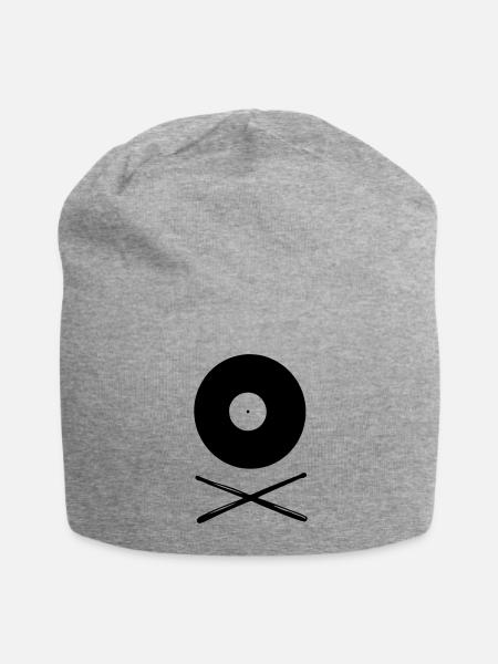 Vinyl Drumsticks Drummer - Jersey Beanie - heather gray - Front