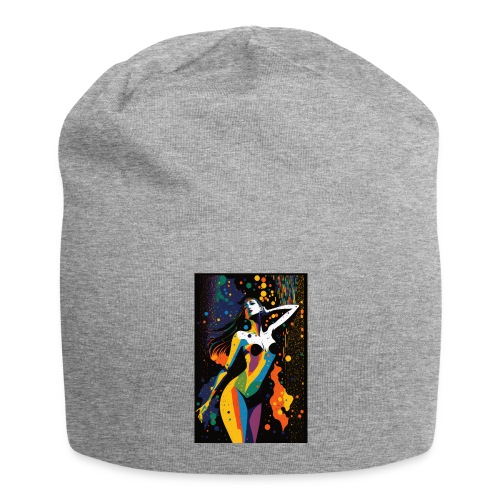 Vibing in the Night - Colorful Minimal Portrait - Jersey Beanie