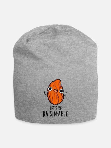Let s Be Raisin Able Cute Raisin - Jersey Beanie - heather gray - Front