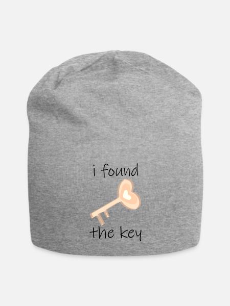 i found the key - Jersey Beanie - heather gray - Front